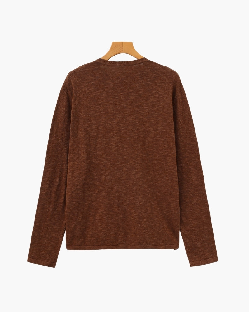 Linen Cotton Essential Crewneck - Old Money