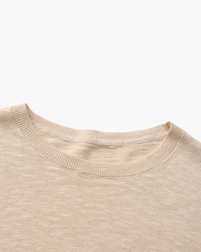 Linen Cotton Essential Crewneck - Old Money
