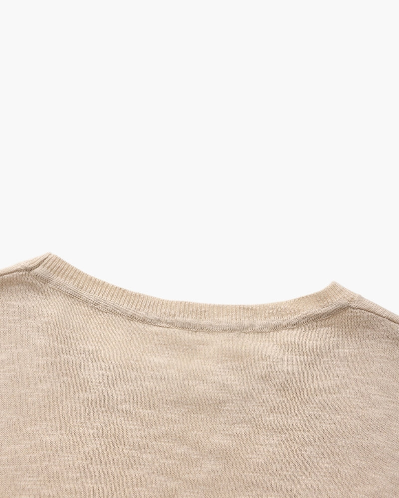 Linen Cotton Essential Crewneck - Old Money